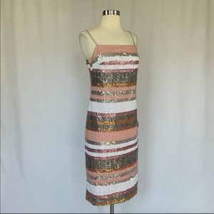 Vince Camuto Sequined Stripe Sheath Cocktail Dress